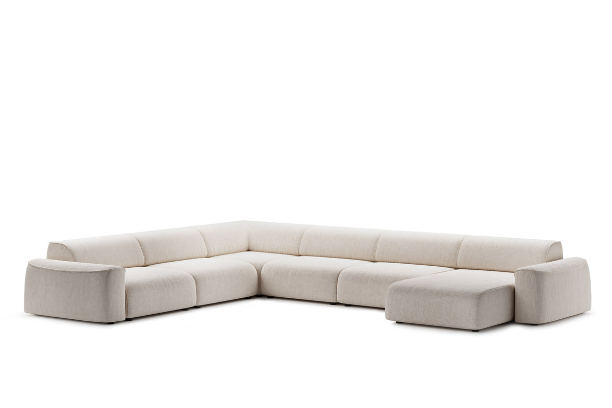 XOLA Modulares Designer Ecksofa von EXTRAFORM in Beige mit großzügiger Wohnlandschaft