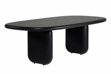 CAIRN Designer Esstisch in schwarz, Nahaufnahme des Tisches von der Seite